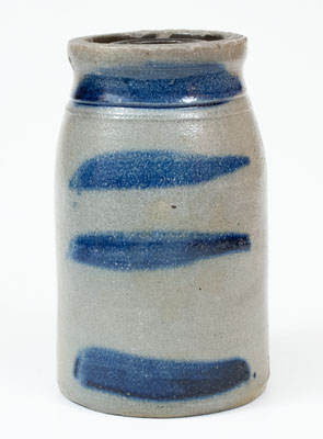 Western PA Stoneware Canning Jar w/ Four Stripe Decoration, c1880