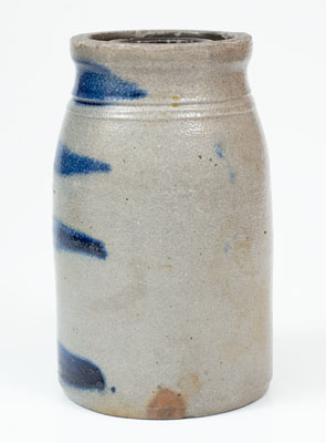 Western PA Stoneware Canning Jar w/ Four Stripe Decoration, c1880