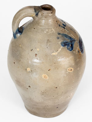 Very Rare New York City Stoneware Jug Incised "H. F.," early 19th century