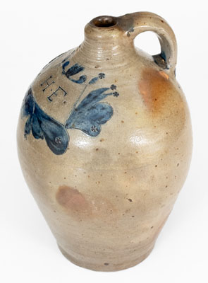 Very Rare New York City Stoneware Jug Incised "H. F.," early 19th century