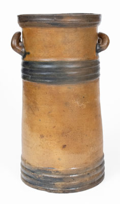 Unusual Banded Stoneware Churn with Loop Handles, early 19th century
