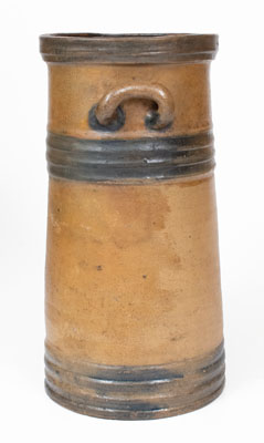 Unusual Banded Stoneware Churn with Loop Handles, early 19th century