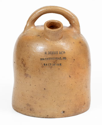 Scarce M. DUFFY / 164 CATHEDRAL ST. / BALTIMORE Stoneware Liquor Jug