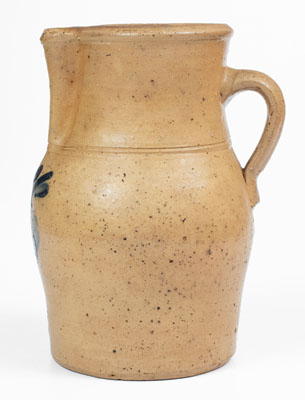 Attrib. Roseville, Ohio Stoneware Pitcher w/ Apple Decoration, c1875