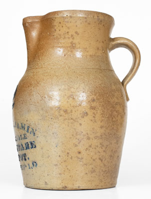 JAS. BENJAMIN / WHOLESALE STONEWARE DEPOT / CINCINNATI, O. Stoneware Pitcher