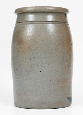 CLARINGTON, OHIO Stenciled Stoneware Advertising Jar