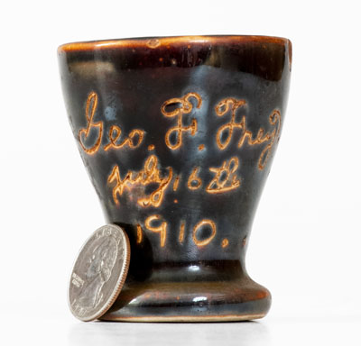 Rare Ohio Stoneware Match Safe Inscribed