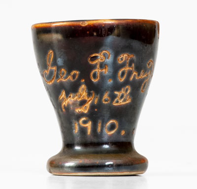 Rare Ohio Stoneware Match Safe Inscribed