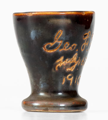 Rare Ohio Stoneware Match Safe Inscribed