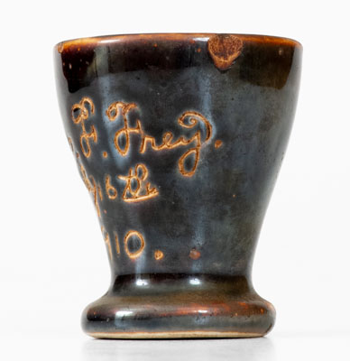 Rare Ohio Stoneware Match Safe Inscribed