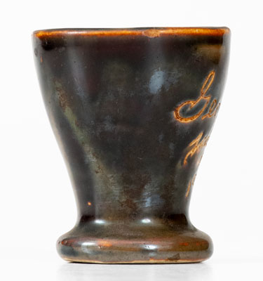 Rare Ohio Stoneware Match Safe Inscribed