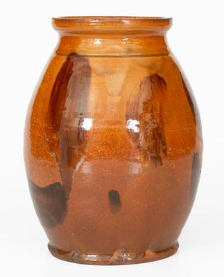 Glazed Redware Stew Pot attrib. William Pecker, Merrimacport, MA, late 18th / early 19th century