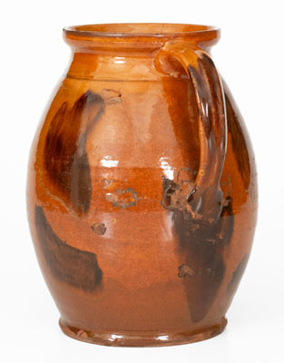 Glazed Redware Stew Pot attrib. William Pecker, Merrimacport, MA, late 18th / early 19th century