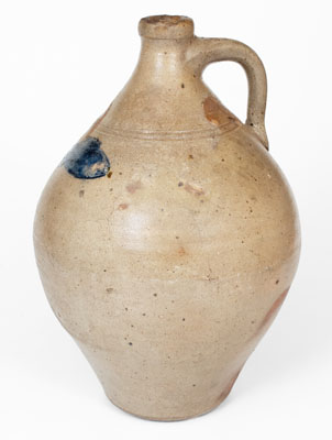 Attrib. Jonathan Fenton, Boston, MA Stoneware Jug w/ Impressed Fish Motif, late 18th century