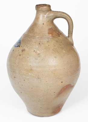 Attrib. Jonathan Fenton, Boston, MA Stoneware Jug w/ Impressed Fish Motif, late 18th century