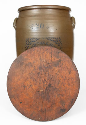 Fine 20 Gal. HAMILTON & JONES / AGENTS / GREENSBORO, PA Stoneware Crock
