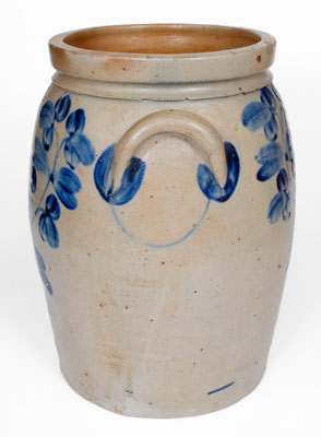 6 Gal. Baltimore, MD Stoneware Jar w/ Elaborate Clover Decoration, circa 1860