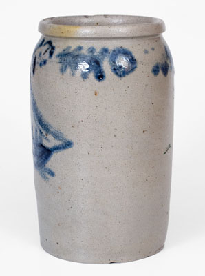 Very Rare Baltimore Stoneware Jar w/ Brushed Ship Decoration, probably Parr & Burland, c1820