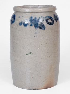 Very Rare Baltimore Stoneware Jar w/ Brushed Ship Decoration, probably Parr & Burland, c1820