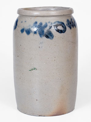 Very Rare Baltimore Stoneware Jar w/ Brushed Ship Decoration, probably Parr & Burland, c1820