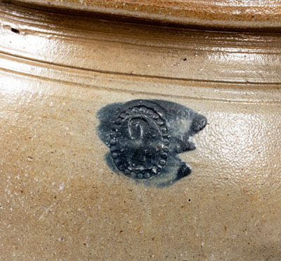 Rare Morgantown, WV Stoneware Jar with Cobalt Crane Decoration, attrib. David Greenland Thompson