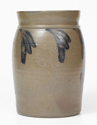 Rare HAMILTON & PERSHING / JOHNSTOWN, PA Stoneware Jar, 1852-55