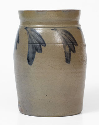 Rare HAMILTON & PERSHING / JOHNSTOWN, PA Stoneware Jar, 1852-55