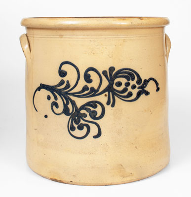 O.L. & A.K. BALLARD 6 Gal. Stoneware Crock w/ Elaborate Slip-Trailed Decoration