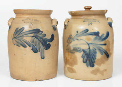 Lot of Two: COWDEN & WILCOX / HARRISBURG, PA 2 Gal. Stoneware Jars