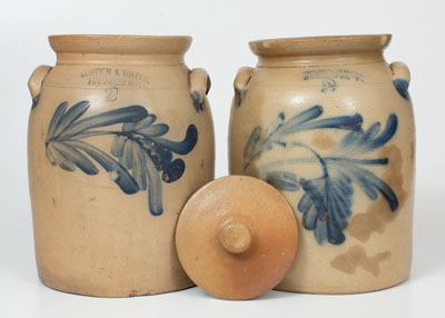 Lot of Two: COWDEN & WILCOX / HARRISBURG, PA 2 Gal. Stoneware Jars