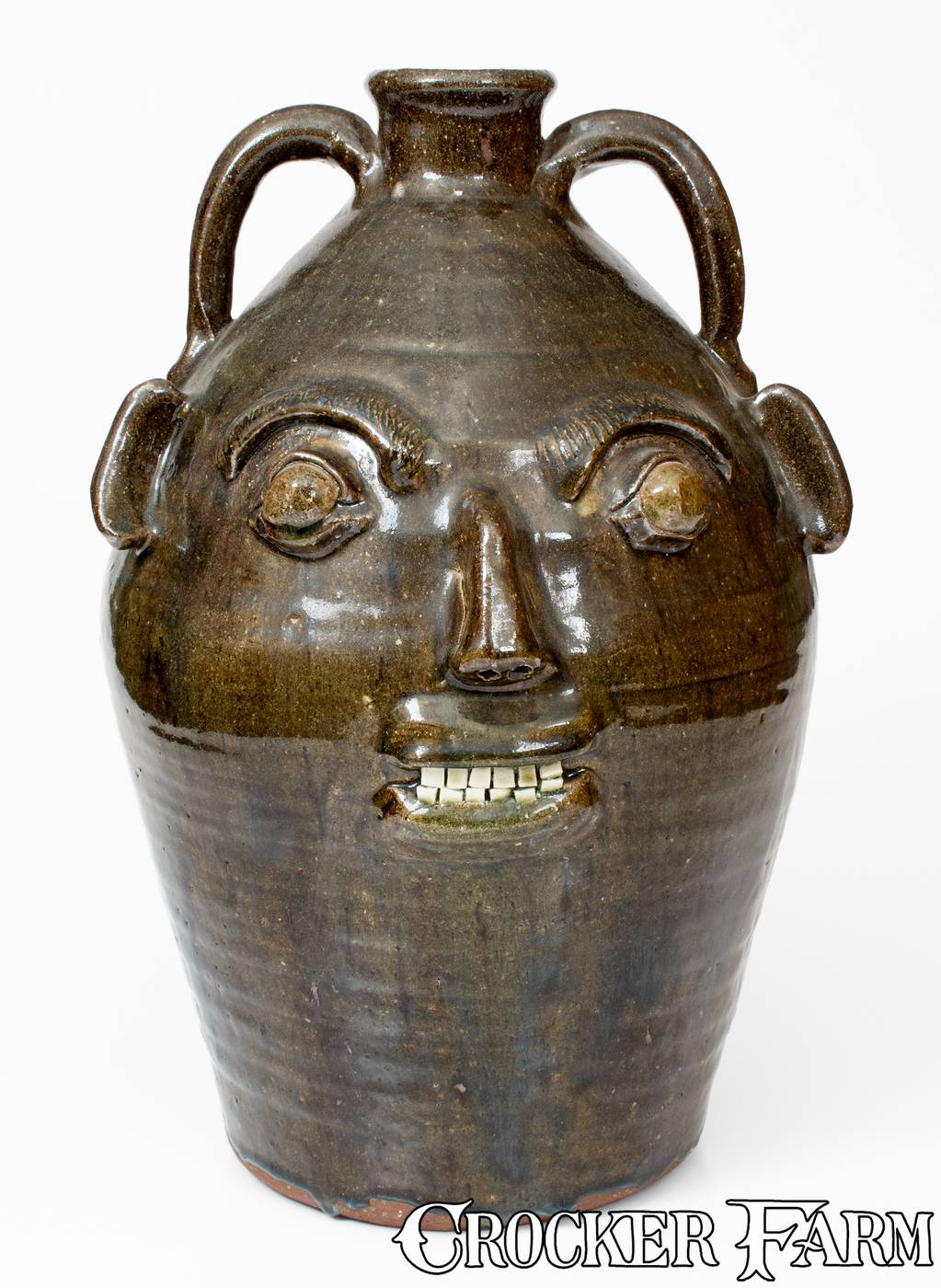 Rare Large Burlon Craig Face Jug w/ Double Row of Teeth, ex. Bishop ...