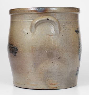 Exceedingly Rare SAM'L. I. IRVINE / NEWVILLE, PA Stoneware Jar with Elaborate Bird Decorations