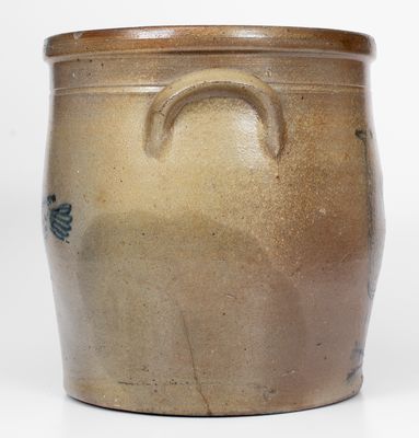 Exceedingly Rare SAM'L. I. IRVINE / NEWVILLE, PA Stoneware Jar with Elaborate Bird Decorations