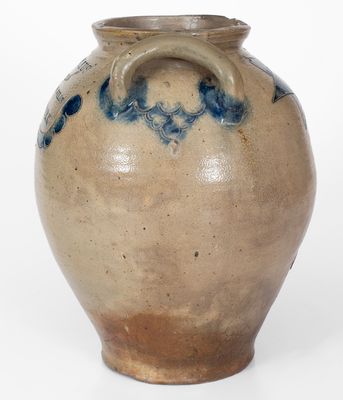 Very Rare and Fine C. CROLIUS / MANHATTAN WELLS / NEW-YORK Stoneware Jar