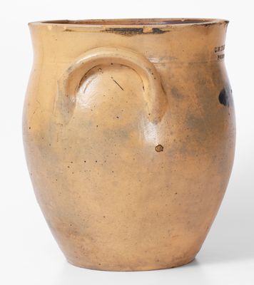 Very Rare C. W. THOMPSON / PO'KEEPSIE Stoneware Jar w/ Floral Decoration