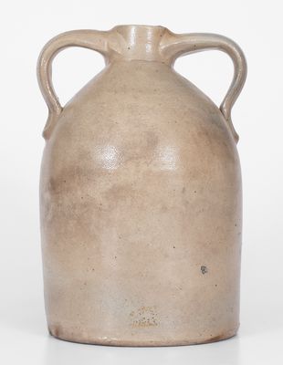 Rare Double-Handled New York Stoneware Jug w/ Slip-Trailed "M. A. Ingalls" Advertising