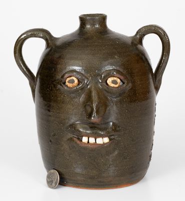 Rare Reggie Meaders Double Face Jug Inscribed