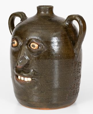 Rare Reggie Meaders Double Face Jug Inscribed