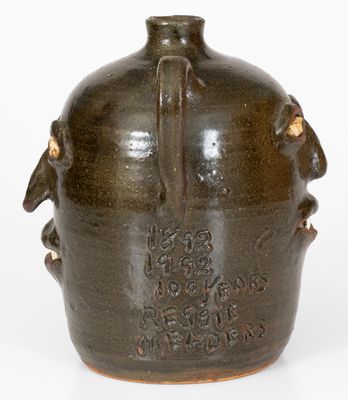 Rare Reggie Meaders Double Face Jug Inscribed