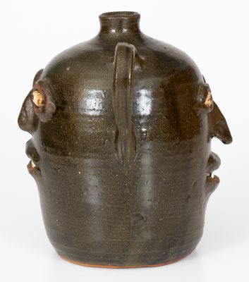 Rare Reggie Meaders Double Face Jug Inscribed