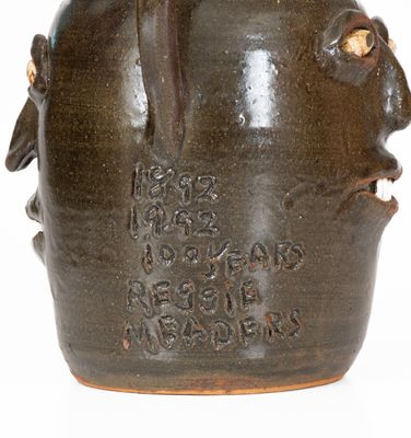 Rare Reggie Meaders Double Face Jug Inscribed