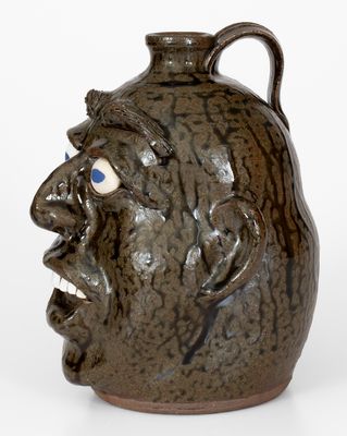 Michael Crocker Face Jug, Signed and Dated 2009