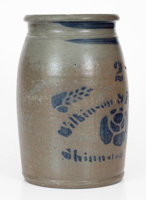 Two-Gallon Wilkinson & Fleming / Shinnston W. VA. Cobalt-Decorated Stoneware Jar
