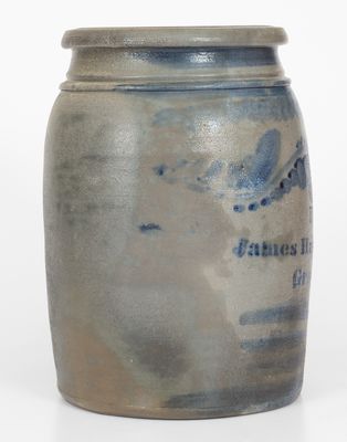 Fine Stoneware Jar w/ Elaborate Freehand Decoration,