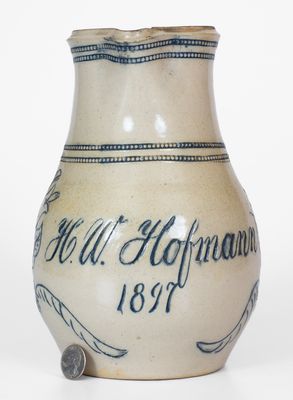 Fine "H.W. Hofmann / 1897" Presentation Pitcher, Remmey Pottery, Philadelphia, PA