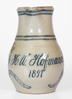 Fine "H.W. Hofmann / 1897" Presentation Pitcher, Remmey Pottery, Philadelphia, PA