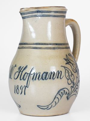 Fine "H.W. Hofmann / 1897" Presentation Pitcher, Remmey Pottery, Philadelphia, PA