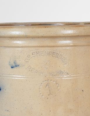One-Gallon D.P. SHENFELDER / READING,  PA Stoneware Crock