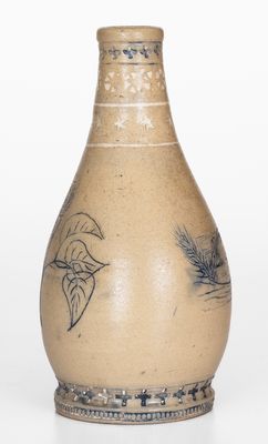 Very Rare Stoneware Bottle w/ Incised Mouse Decoration, probably White's Utica, 1878
