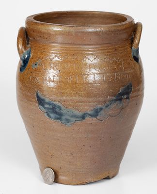 Rare LIBERTY FOREVER,Warne & Letts (South Amboy, NJ) Stoneware Jar w/ Important Provenance